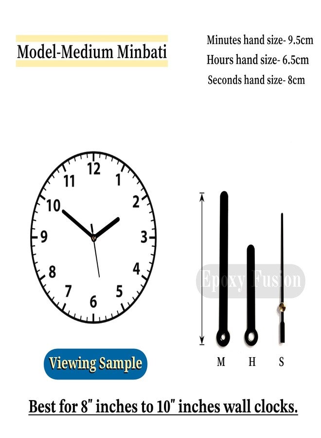 Epoxy Fusion DIY Resin Clock Making Kit - 12 Inch Round MDF Base (7mm Thick), 18mm Silent Movement, Metal Hands & 3D Glossy Plastic Numbers | DIY Wall Clock Craft Set for Art, Home Decor (Minbati) - Image 3